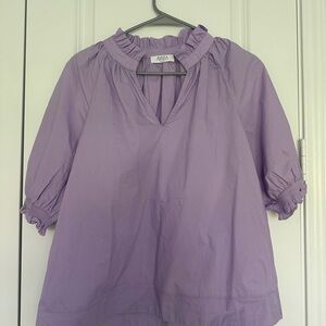 Avara Purple Ruffle Neck Blouse